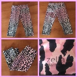 NWOT. Zella Pink and Black Cropped Pants for Activewear